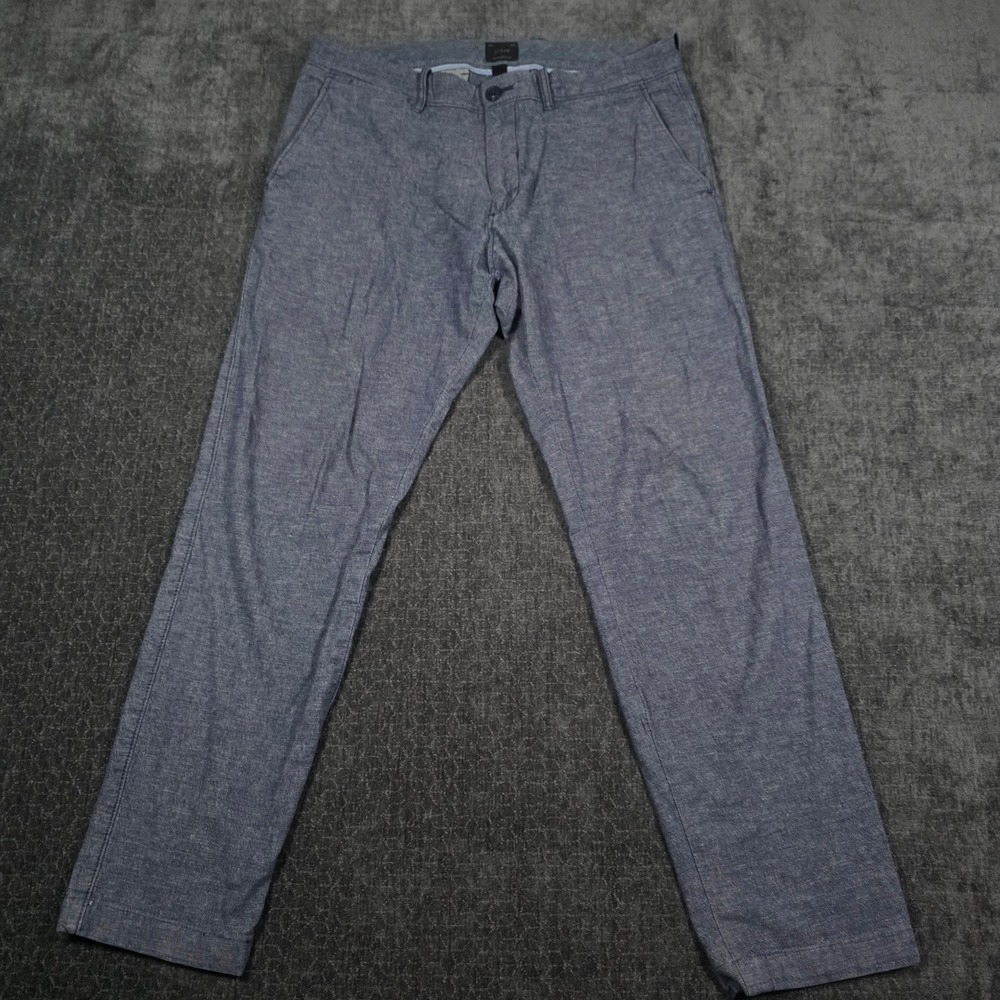 J.Crew 484 Slim Fit Blue Cotton Linen Blend Chino Pants Mens 32x30 Preppy